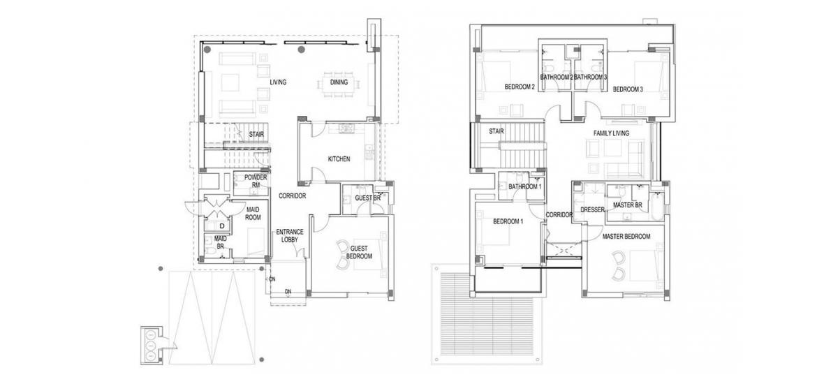 Етажен план на апартаменти «A», 5 спални в THE FLORA