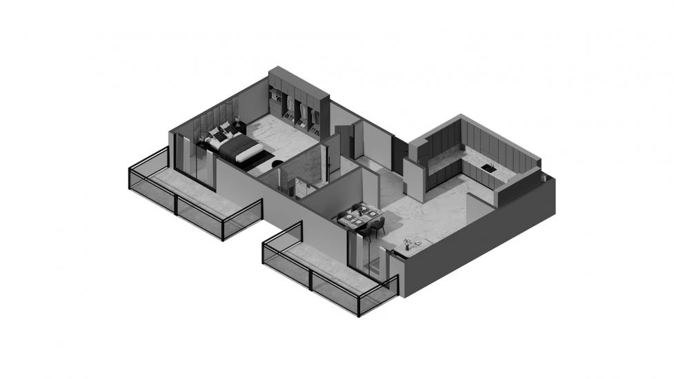 Етажен план на апартаменти «1 Bedroom», 1 спалня в BINGHATTI NOVA