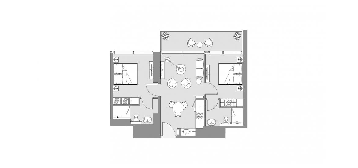 Етажен план на апартаменти «78 SQ.M 2 BEDROOM TYPE A», 2 спални в THE EDGE