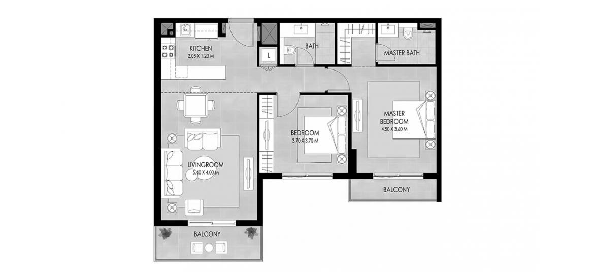 Етажен план на апартаменти «2 BEDROOM TYPE C 94 SQ.M.», 2 спални в THE MAYFAIR RESIDENCE