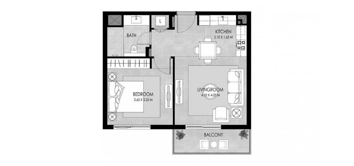 Plano del apartamento «1 BEDROOM TYPE A 59 SQ.M.», 1 dormitorio en THE MAYFAIR RESIDENCE