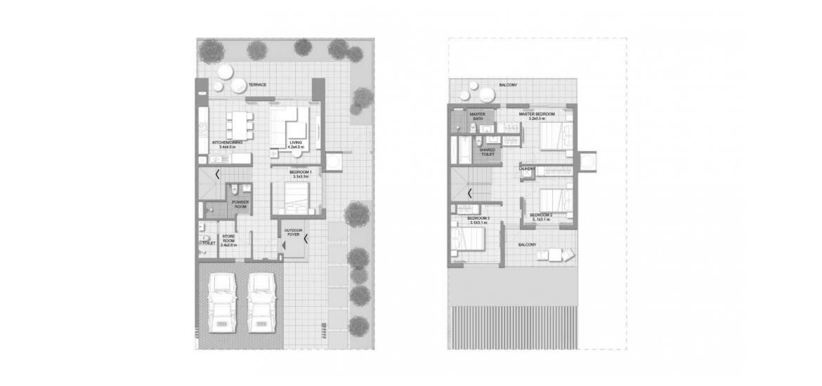 Asunnon pohjapiirustus «B», 4 makuuhuonetta kohteessa EXPO GOLF