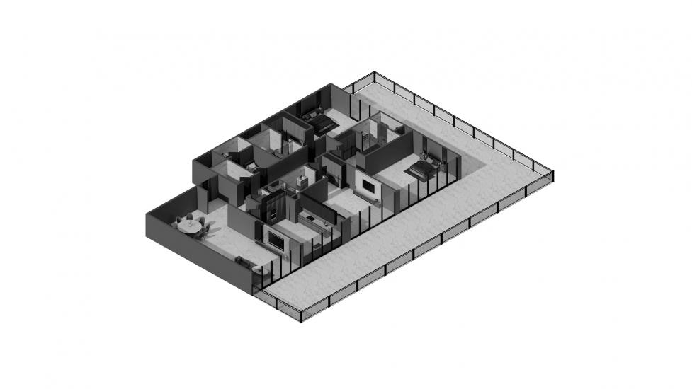 Asunnon pohjapiirustus «3BR Type 01 267SQM», 3 makuuhuonetta kohteessa AMALIA RESIDENCES