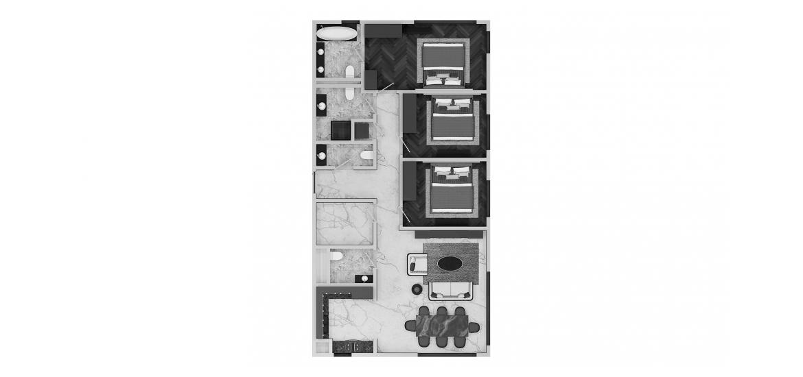 Asunnon pohjapiirustus «3BR 135SQM», 3 makuuhuonetta kohteessa GROVE