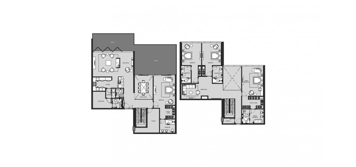 Plan d'étage de l'appartement «C», 4 chambres à MARINA GATE