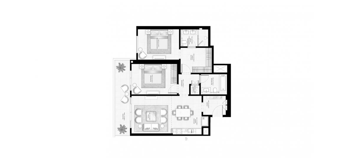 Plan d'étage de l'appartement «SUNRISE BAY 2BR 113SQM», 2 chambres à SUNRISE BAY