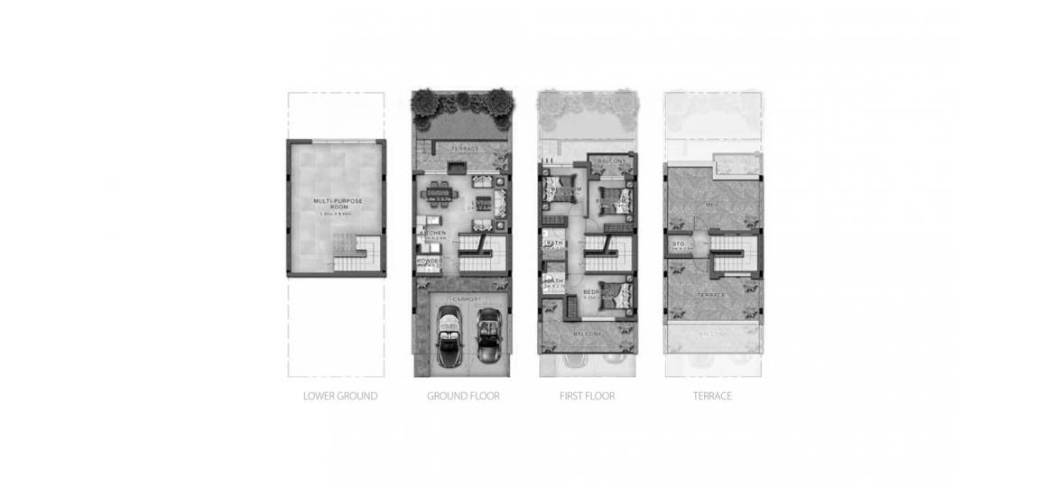 Plan d'étage de l'appartement «JUST CAVALLI VILLAS 3BR 257SQM», 3 chambres à JUST CAVALLI VILLAS