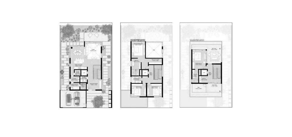 Plan d'étage de l'appartement «D», 4 chambres à NAD AL SHEBA GARDENS