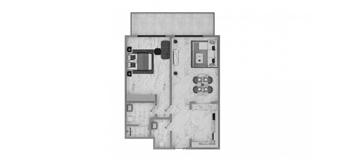 Plan d'étage de l'appartement «1 Bedroom 57SQM», 1 chambre à coucher à BINGHATTI NOVA
