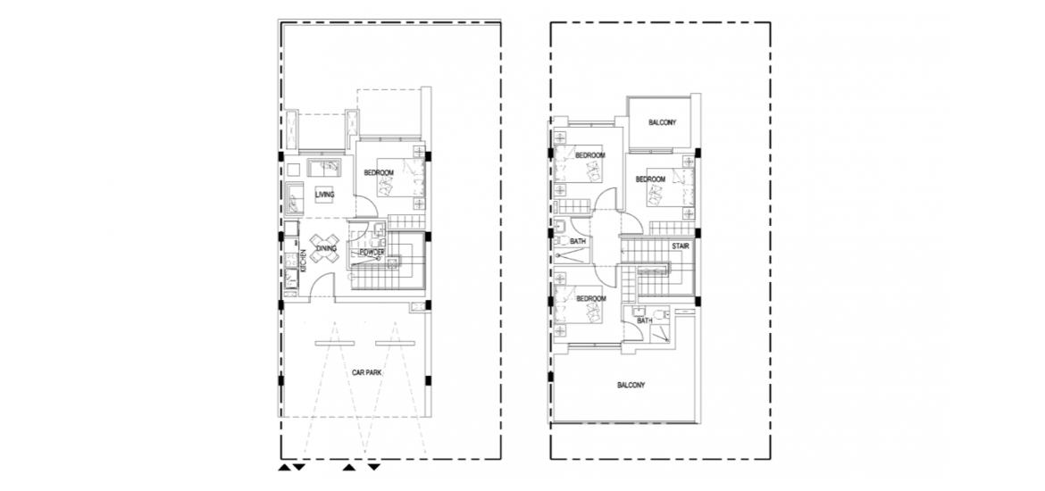 דירה תוכנית קומה «4BR 195SQM», 4 חדרי שינה ב- AVENCIA (באזור הבניין AVENCIA)
