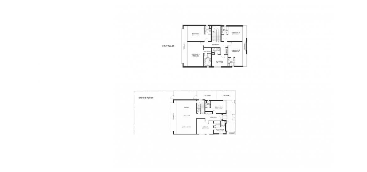 דירה תוכנית קומה «426SQM», 6 חדרי שינה ב- EASTERN RESIDENCES (באזור הבניין EASTERN RESIDENCES)
