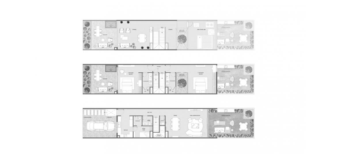 דירה תוכנית קומה «2 BEDROOM TOWNHOUSE», 2 חדרי שינה ב- MAG 22 (באזור הבניין MAG 22)