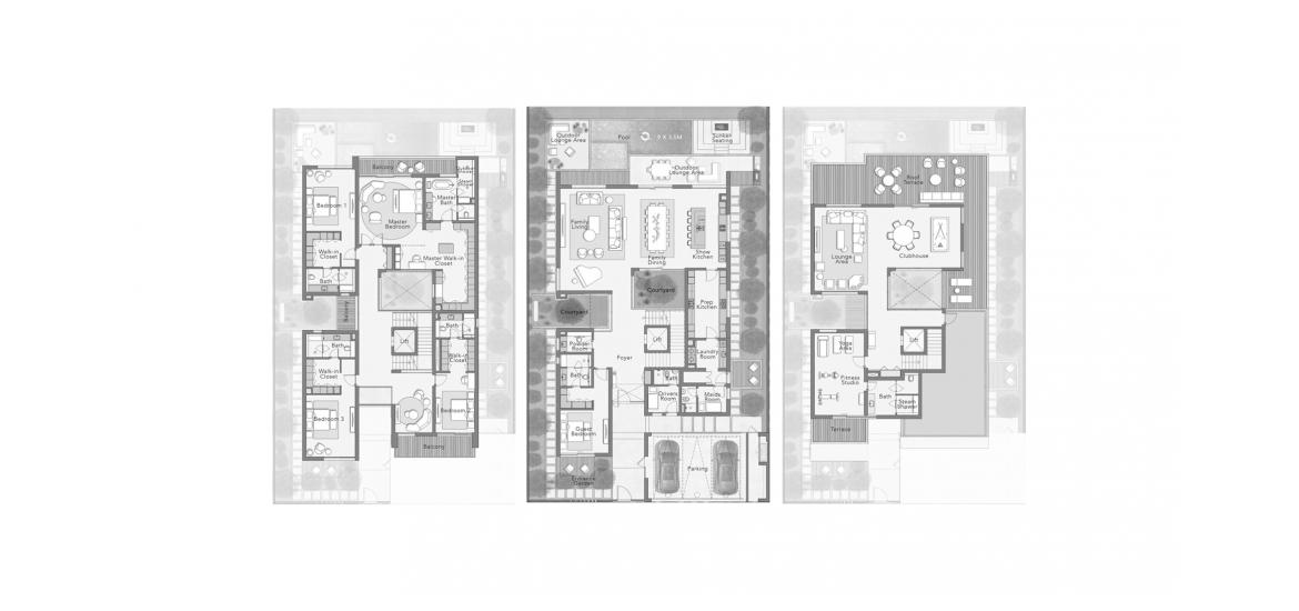 דירה תוכנית קומה «THE HIDEAWAY VILLAS 5 BEDROOM», 5 חדרי שינה ב- THE SANCTUARY AT DISTRICT 11 (באזור הבניין THE SANCTUARY AT DISTRICT 11)