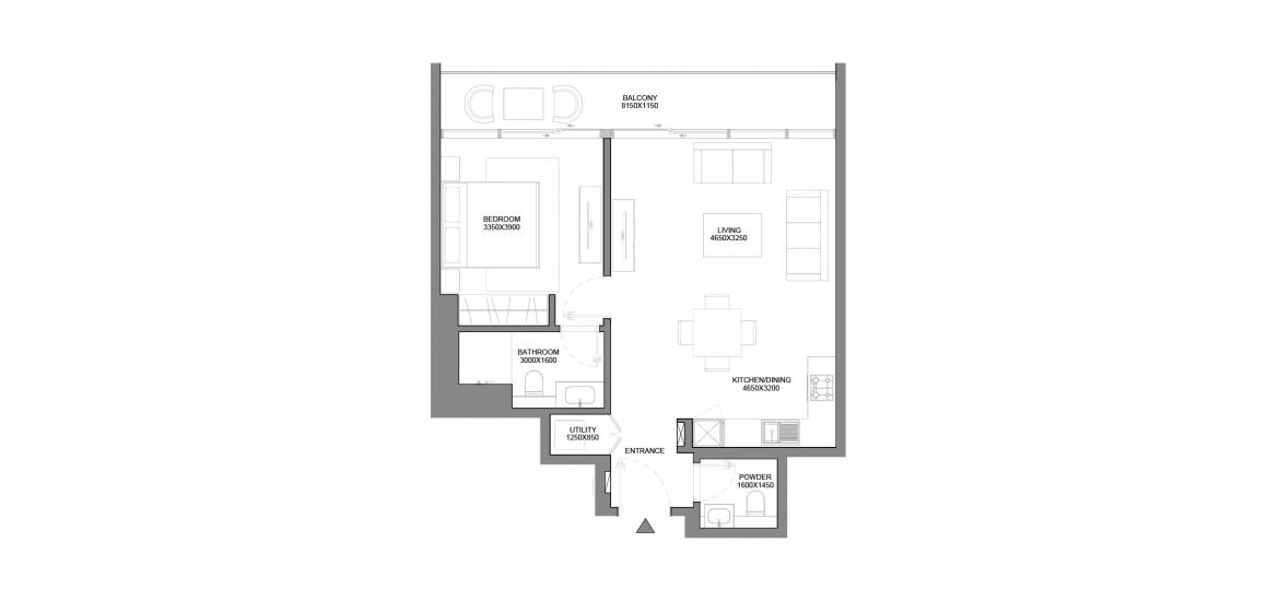 דירה תוכנית קומה «72 SQ.M 1BR TYPE B», 1 חדר שינה ב- VERDE RESIDENCES (באזור הבניין VERDE RESIDENCES)