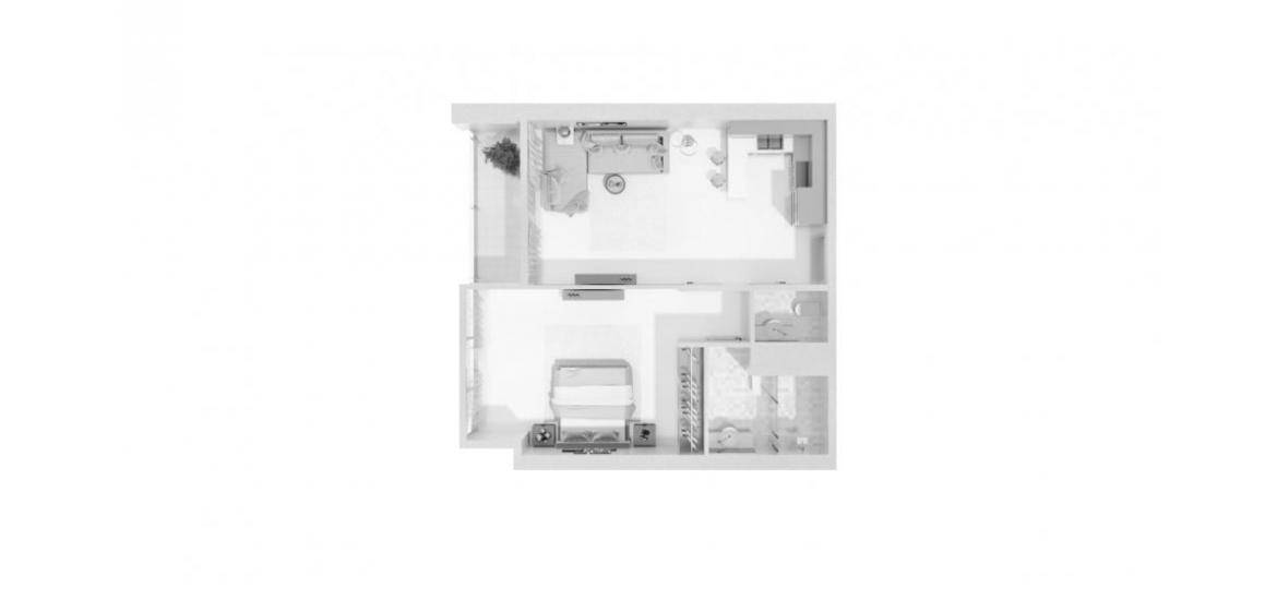Apartment floor plan «B», 1 slaapkamer in GOLF VIEWS SEVEN CITY