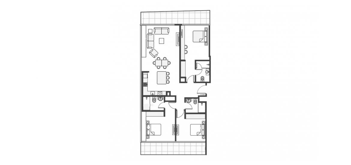 Apartment floor plan «128SQM TYPE 2», 3 slaapkamers in RIVIERA REVE