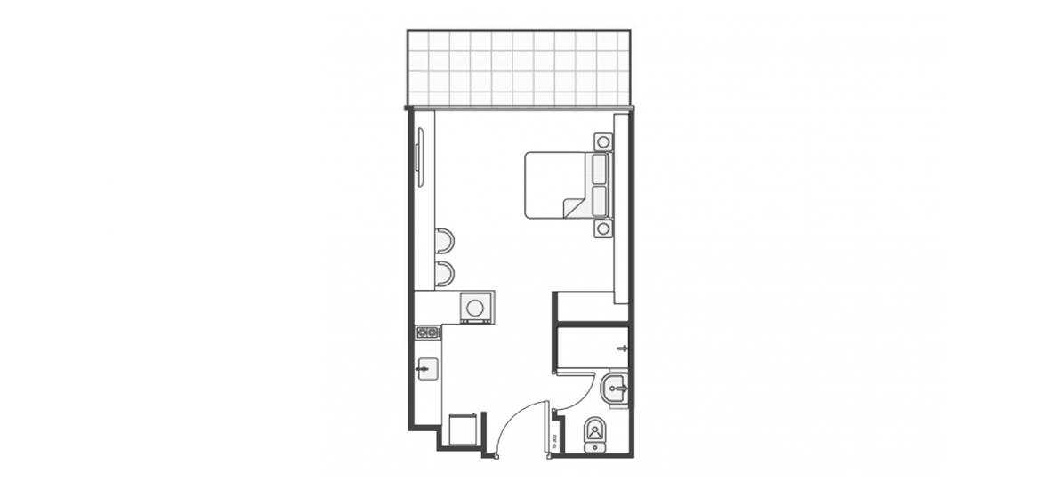 Apartment floor plan «38SQM TYPE 1», 1 kamer in RIVIERA REVE