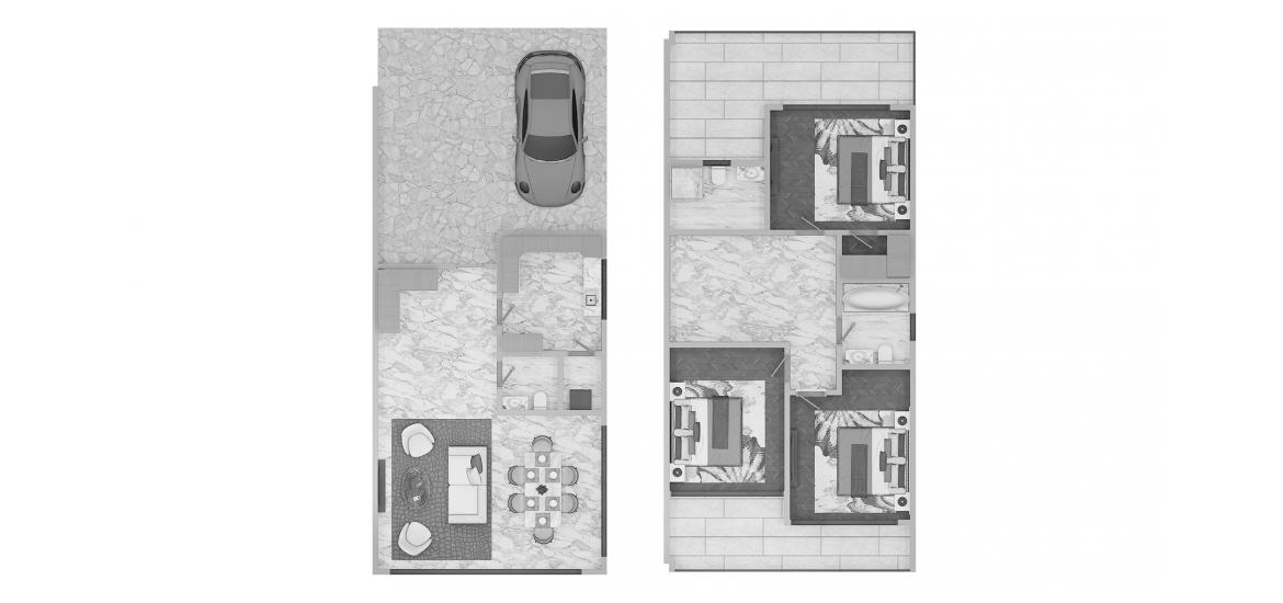 Apartment floor plan «3BR Prestige Villa 12-E», 3 slaapkamers in ETERNO