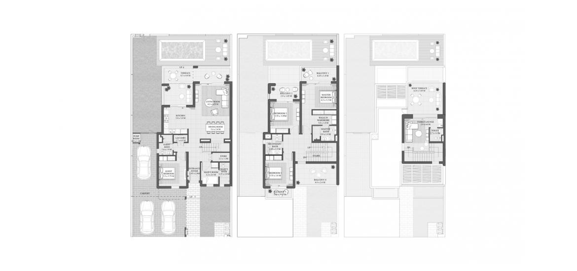 Apartment floor plan «4 BEDROOM 329 SQM», 4 slaapkamers in RIVANA VILLAS