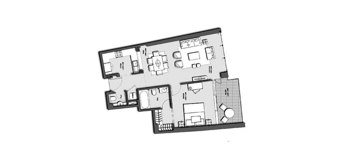 Floor plan ng apartment «BURJ VISTA 1BR 81SQM», 1 silid-tulugan sa BURJ VISTA