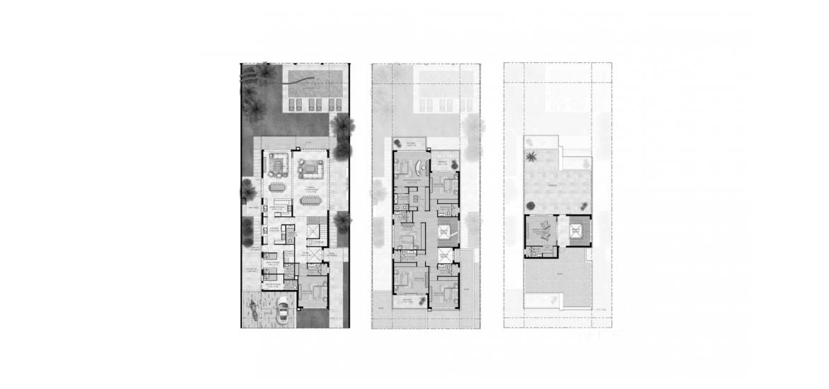Floor plan ng apartment «DAMAC LAGOONS 6BR TH», 6 silid-tulugan sa DAMAC LAGOONS