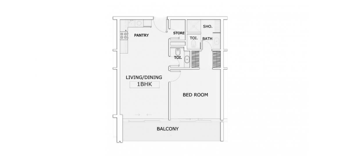 Floor plan ng apartment «A», 1 silid-tulugan sa MARQUIS SIGNATURE