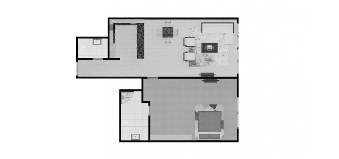 Floor plan ng apartment «U», 1 silid-tulugan sa RUKAN MAISON