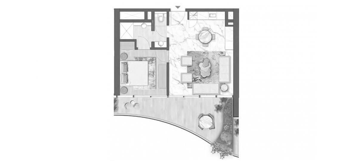 Floor plan ng apartment «69SQM VARIANT3», 1 silid-tulugan sa DAMAC CHIC TOWER