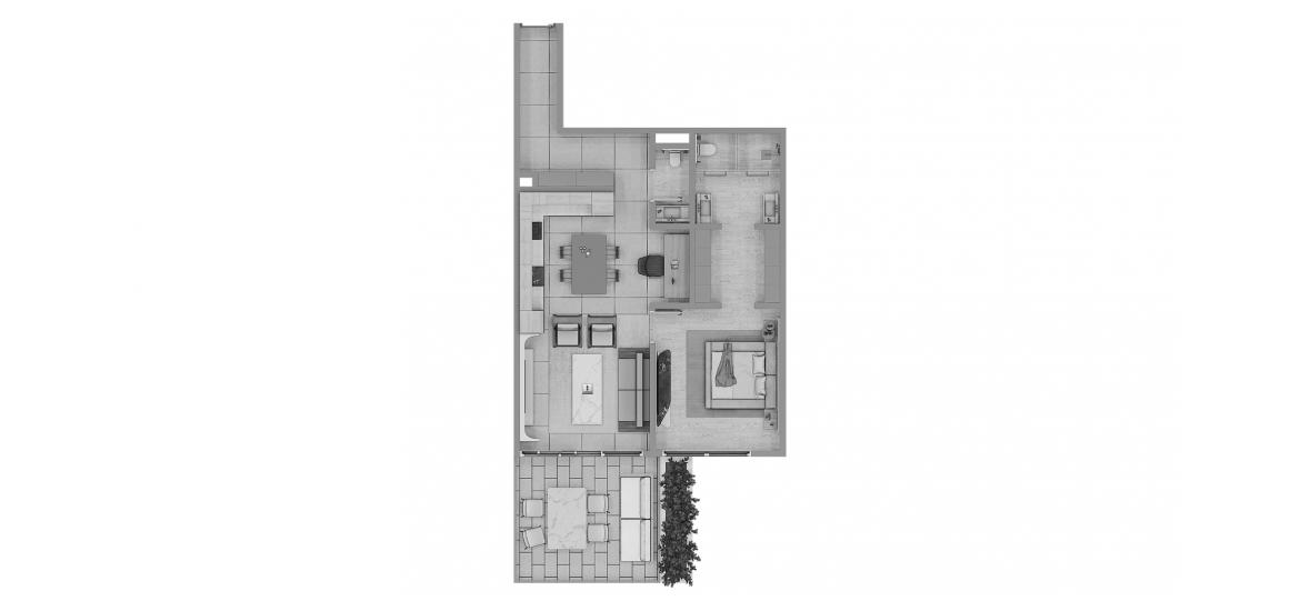 Floor plan ng apartment «TYPE A1», 1 silid-tulugan sa KETURAH RESERVE