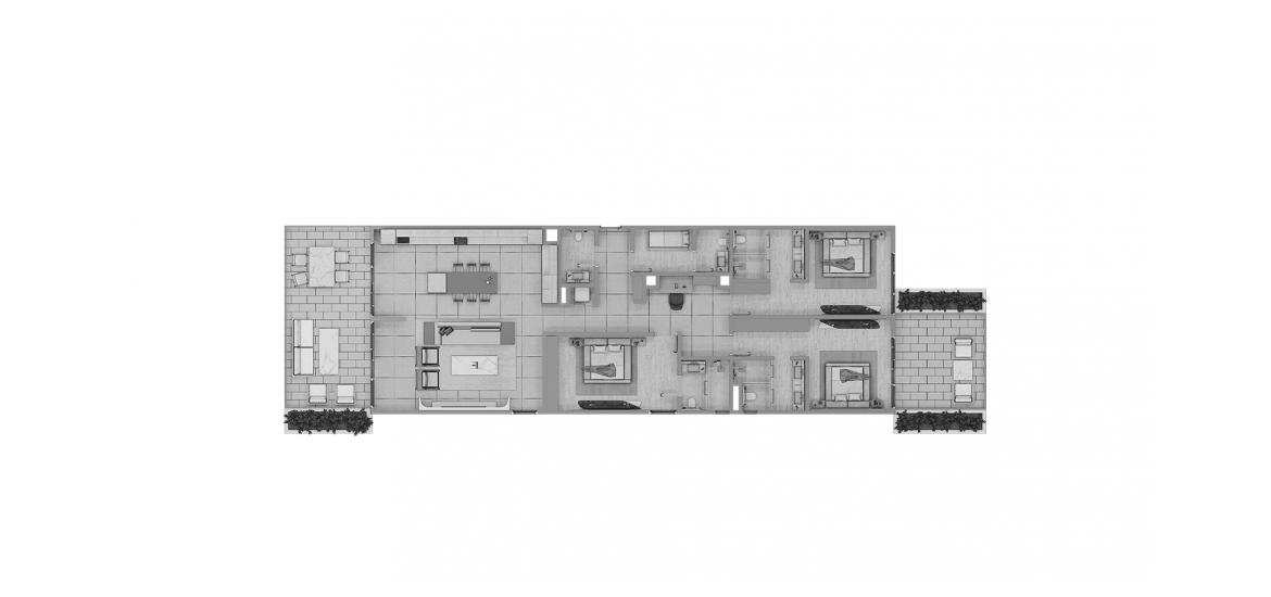Floor plan ng apartment «3 BEDROOM 251-256 sq.m.», 3 silid-tulugan sa KETURAH RESERVE
