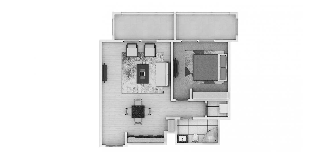 Floor plan ng apartment «1BR 02 74SQM», 1 silid-tulugan sa SUMMER
