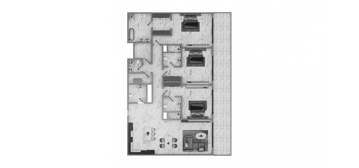 Floor plan ng apartment «3 Bedroom 200SQM», 3 silid-tulugan sa CANAL FRONT RESIDENCES