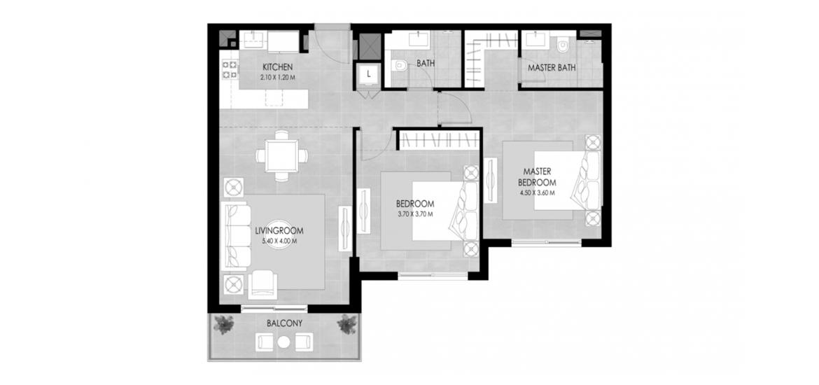 Floor plan ng apartment «2 BEDROOM TYPE J 94 Sq.m», 2 silid-tulugan sa THE HAMILTON RESIDENCE