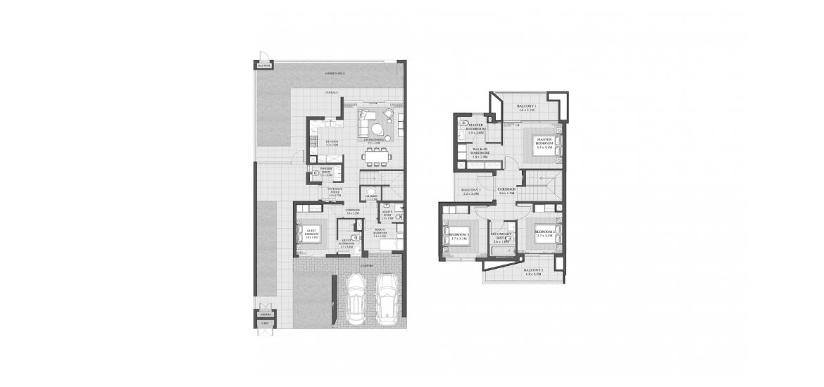Floor plan ng apartment «ARIA 229 SQ.M 4 BDRM 1», 4 silid-tulugan sa MAY TOWNHOUSES