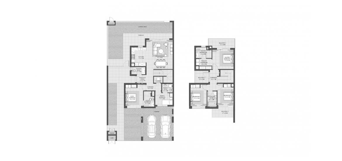 Floor plan ng apartment «IRIS 228 SQ.M 4 BDRM 1», 4 silid-tulugan sa MAY TOWNHOUSES