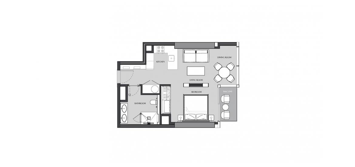Plan mieszkania «57SQM», 1 pokój w JUMEIRAH LIVING MARINA GATE