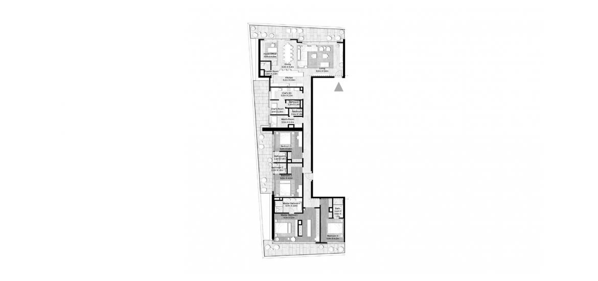 Plan mieszkania «455 SQ.M 4 BR PENTHOUSE TYPE B2», 4 sypialnie w ST REGIS THE RESIDENCES AT FINANCIAL CENTRE ROAD