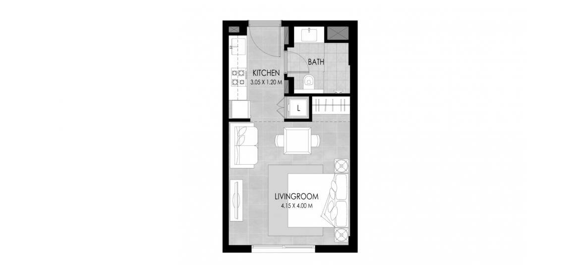 Plan mieszkania «STUDIO TYPE B 31 SQ.M», 1 pokój w THE HAMILTON RESIDENCE