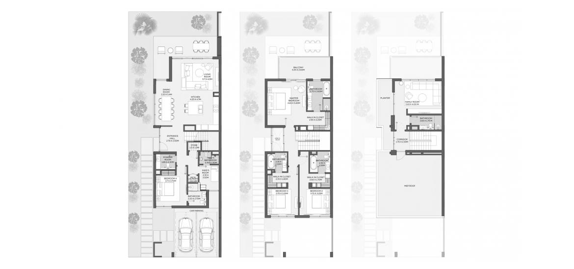 Планировка апартаментов «4 BEDROOM DUET VILLA LHM» 4 спальни в ЖК EXPO VALLEY AT EXPO CITY
