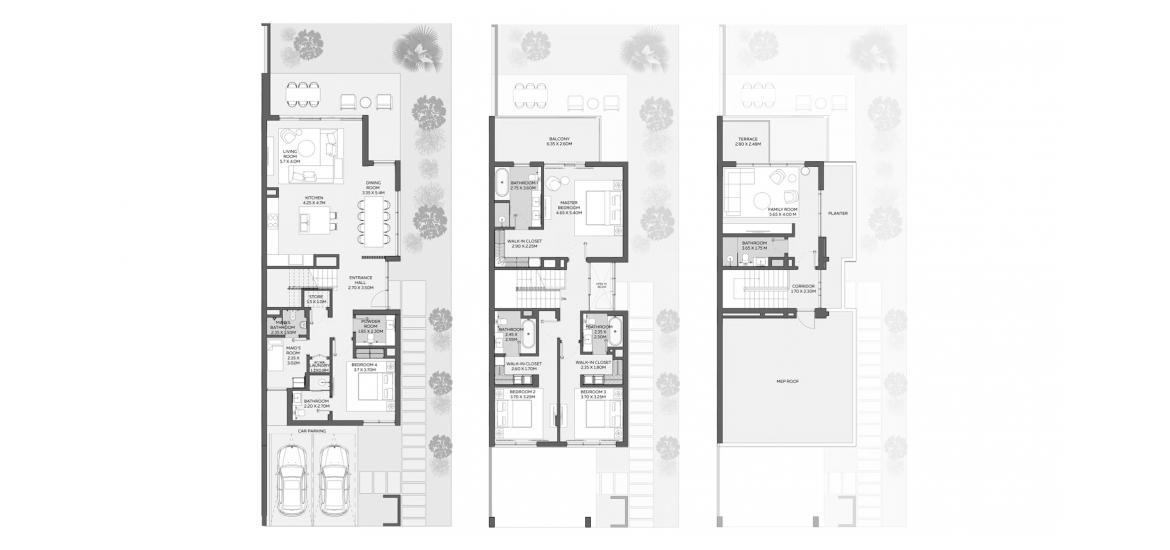 Планировка апартаментов «4 BEDROOM DUET VILLA RHM» 4 спальни в ЖК EXPO VALLEY AT EXPO CITY