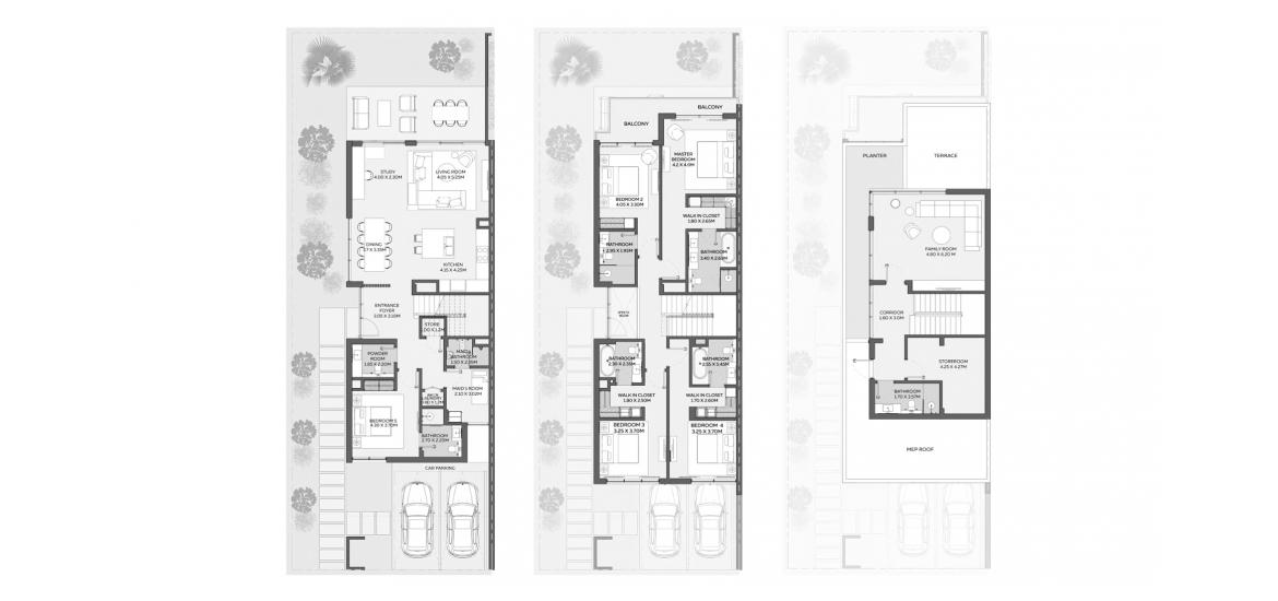 Планировка апартаментов «5 BEDROOM DUET VILLA LHM» 5 спален в ЖК EXPO VALLEY AT EXPO CITY