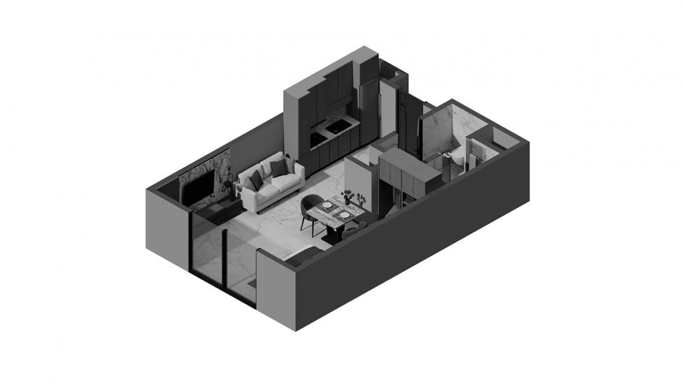 Планировка апартаментов «Studio Type A 30SQM» 1 комната в ЖК ASCOT RESIDENCES