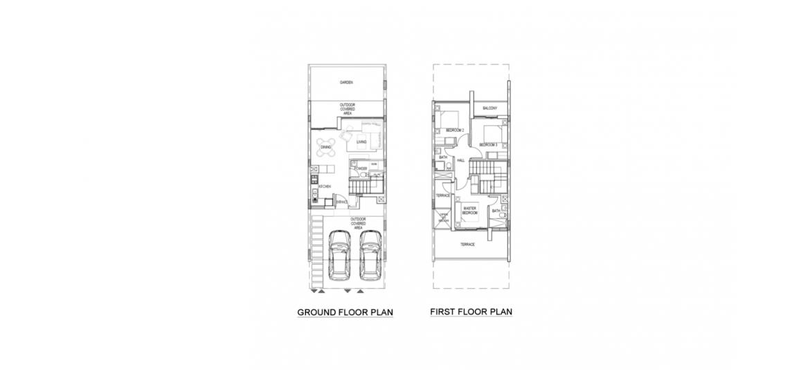 Планування апартаментів «3BR VILLA 155SQM», 3 спальні у MIMOSA