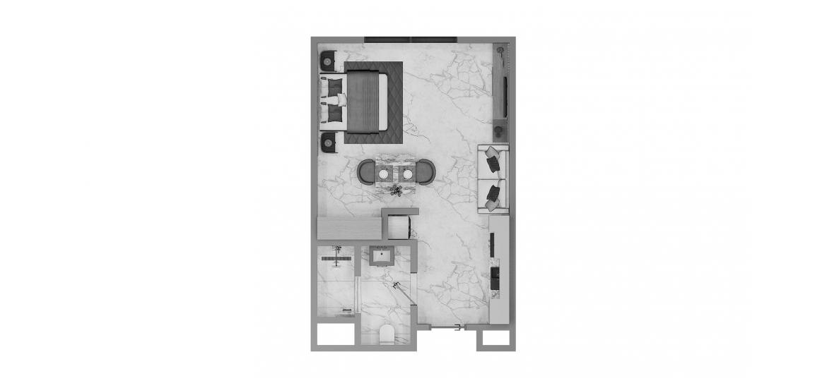 Планування апартаментів «Studio Type A 30SQM», 1 кімната у ASCOT RESIDENCES