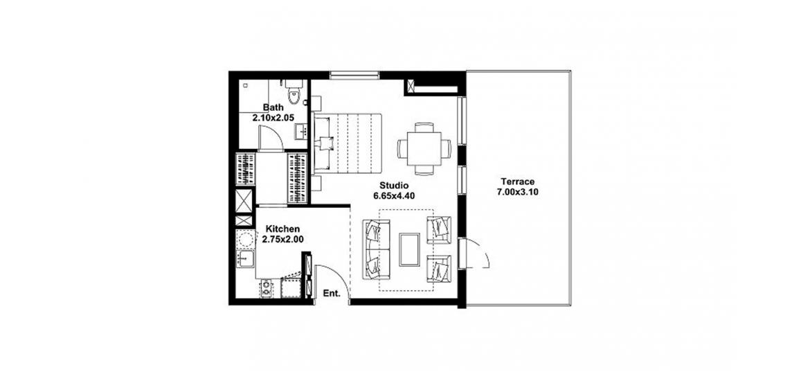 Apartment floor plan «68sqm», 1 room in NOOR
