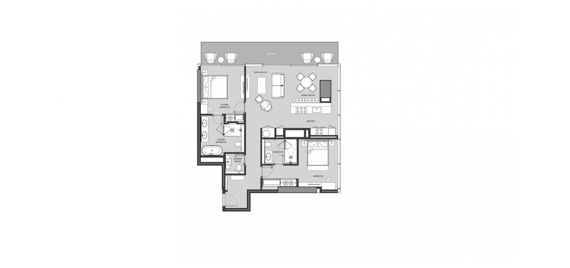 Apartment floor plan «141SQM», 2 bedrooms in JUMEIRAH LIVING MARINA GATE