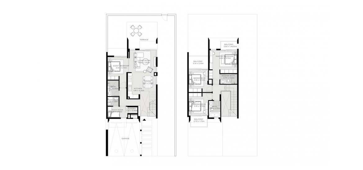 Apartment floor plan «D», 4 bedrooms in EDEN VILLAS