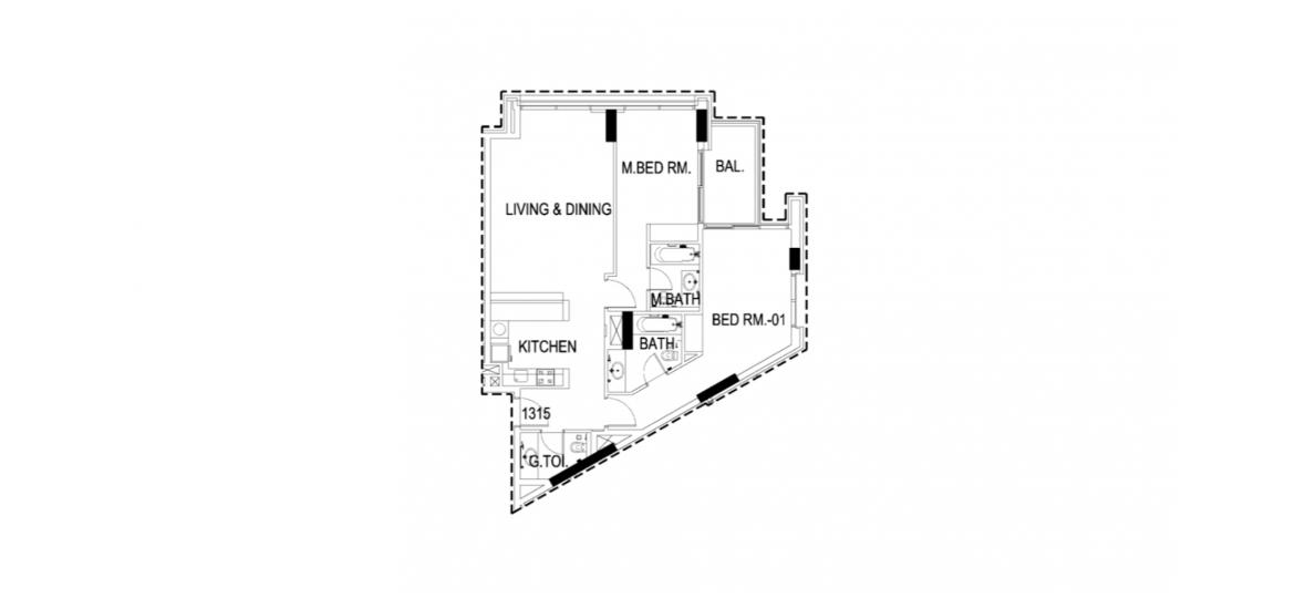 Apartment floor plan «2BR 102SQM», 2 bedrooms in VIRIDIS
