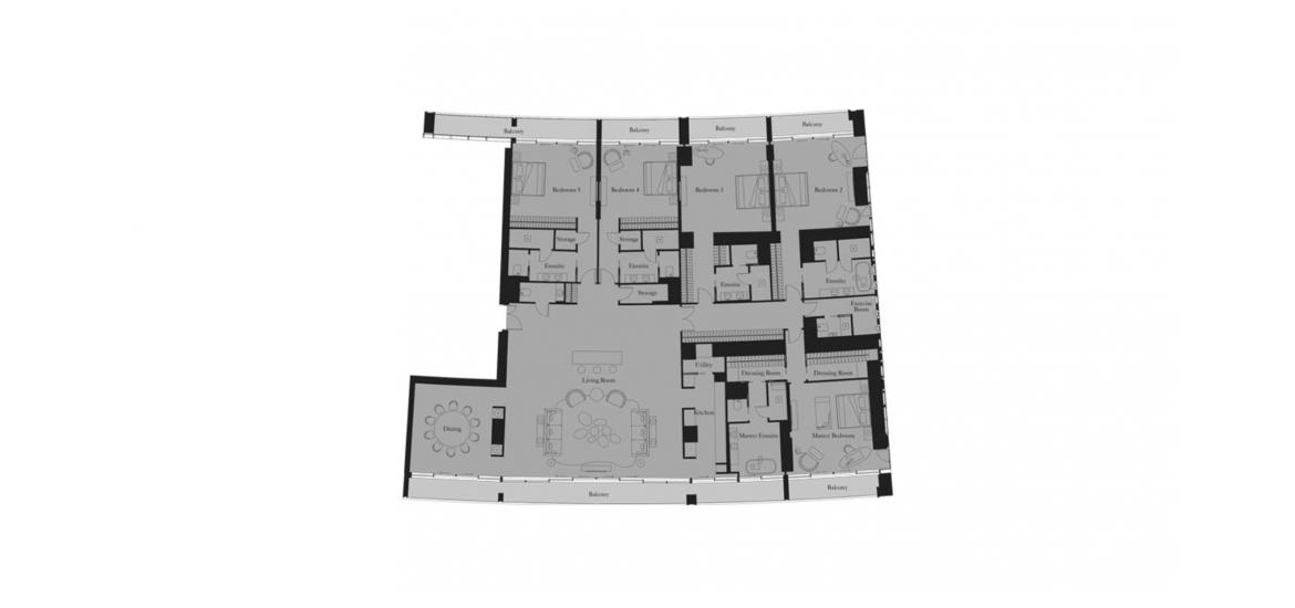 Floor plan «D», 5 bedrooms, in ROYAL ATLANTIS RESORT & RESIDENCES