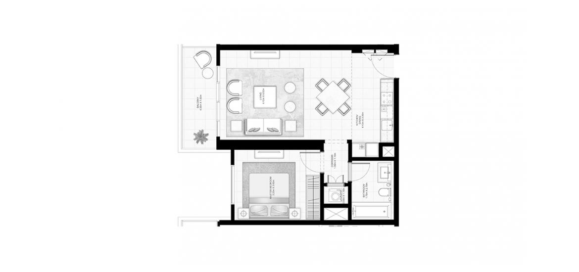 Apartment floor plan «SUNRISE BAY 1BR 68SQM», 1 bedroom in SUNRISE BAY